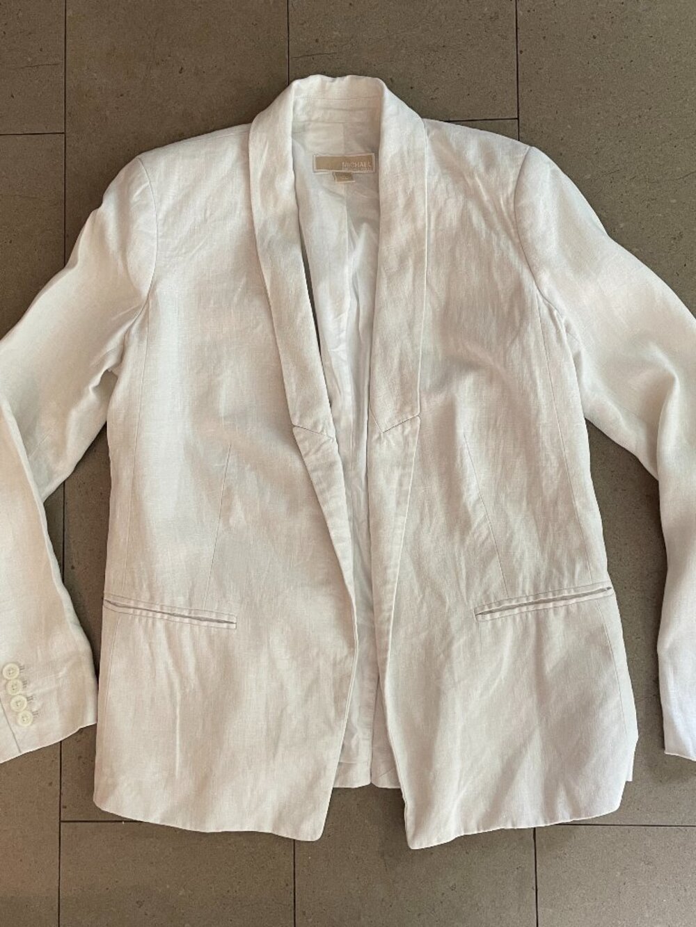 Michael Kors White 100% Linen Blazer-Size 8